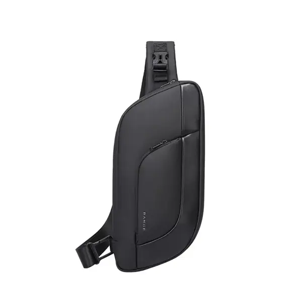 Bange BG-7312 Men Microfiber Leather Crossbody Chest Bag – Color: Black – View 1