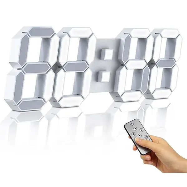 Digital Glowing 3D LED Wall Clock & Table Clock – View 2