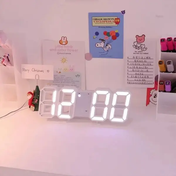Digital Glowing 3D LED Wall Clock & Table Clock – View 3