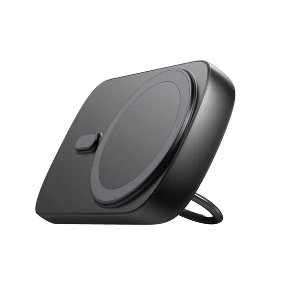 JOYROOM JR-W030 Ring and Stand up to 20W Built-in Super Strong Magnetic Wireless Power Bank – Color: Black – View 3