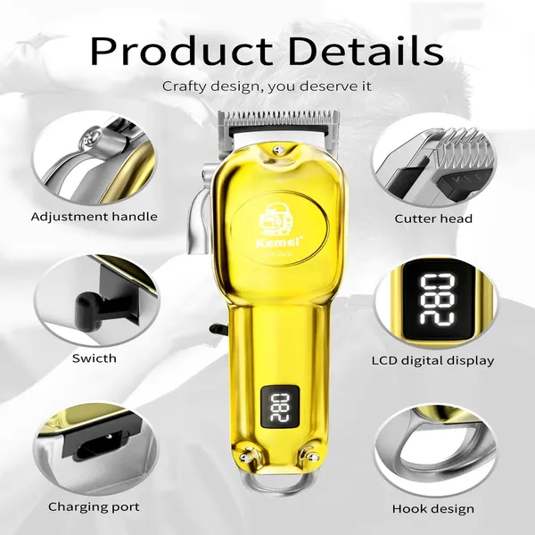 Kemei KM-2628 Professional Hair LCD Display Trimmer – View 2