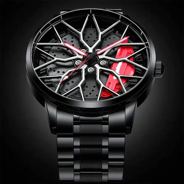SKMEI NF1990 Model-D Rolling Dial Men's Watch – Dial Color: Red, Strap Color: Black – View 3