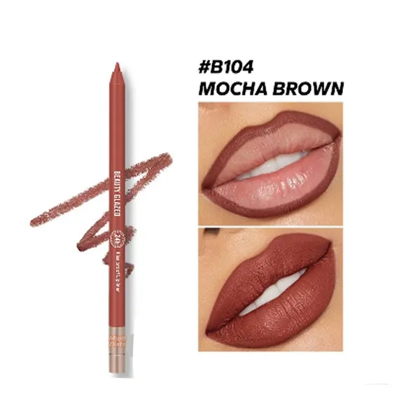 Beauty Glazed 104 Mocha Brown Waterproof And Long Lasting Lipliner – View 1