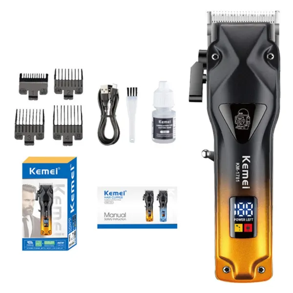 Kemei KM-1781 Professional Rechargeable Hair Trimmer – Color: Gold – View 1