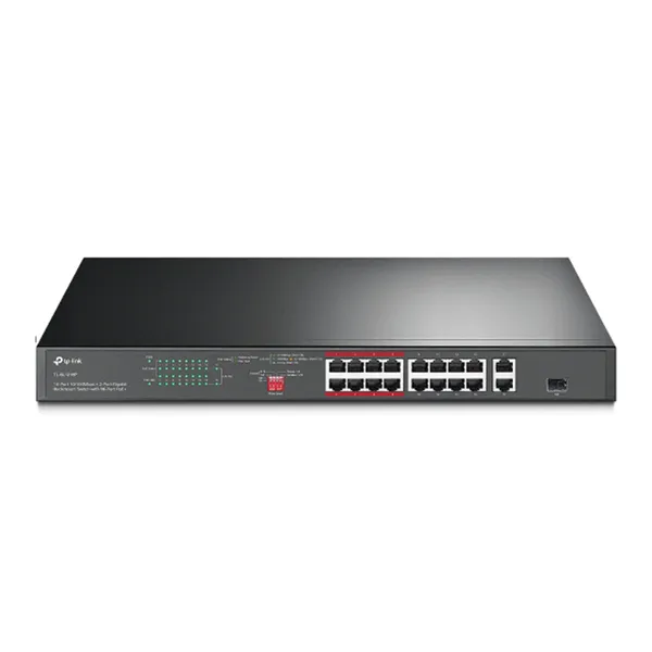 TP-Link TL-SL1218P 18 Port Unmanaged Rackmount Network Switch – View 1