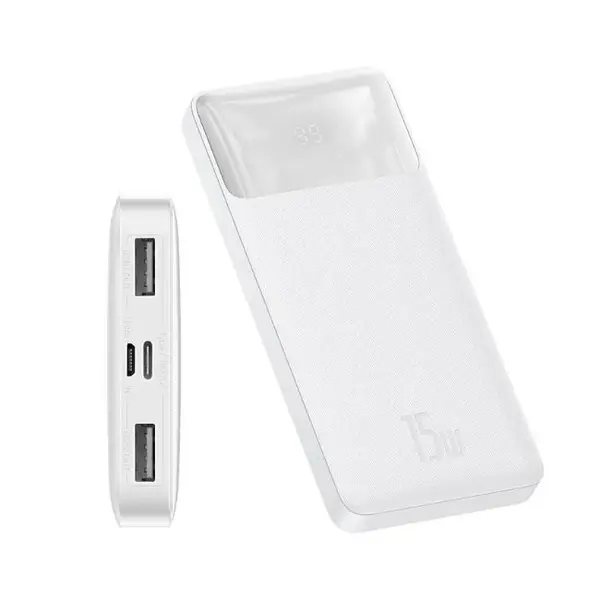 Baseus Bipow Digital Display 10000mAh 22.5W Fast Charging Power Bank – Color: White – View 3