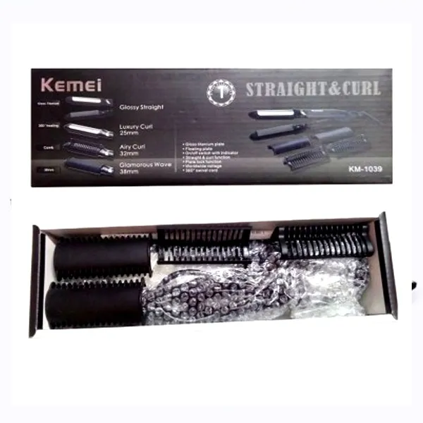 Kemei KM-1039 Professional 3 in 1 Electric Hair Straightener – View 3