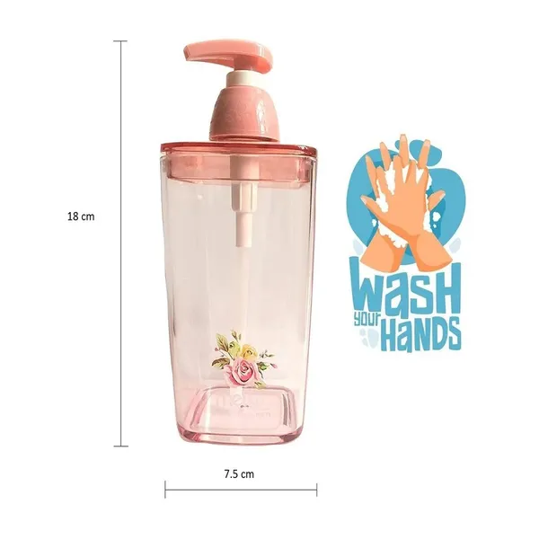 1 pc Acrylic Liquid Soap and Shampoo Dispenser Transparent – Color: Orange – View 2
