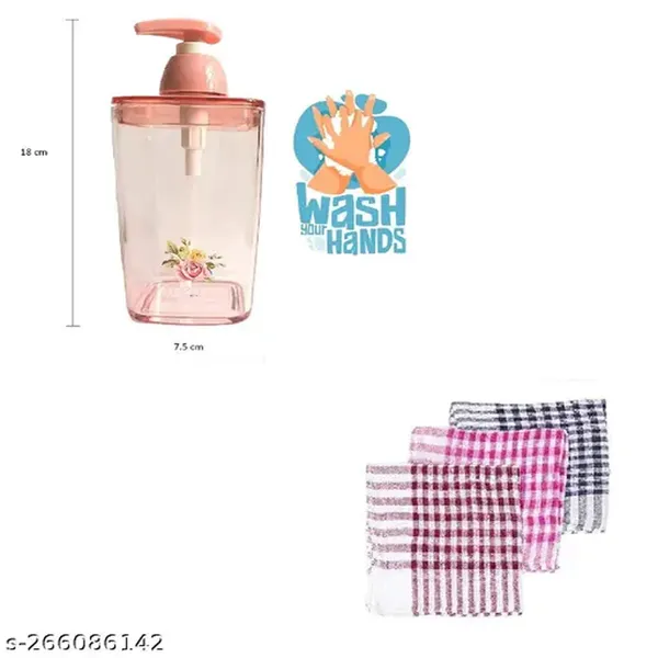 1 pc Acrylic Liquid Soap and Shampoo Dispenser Transparent – Color: Orange – View 3