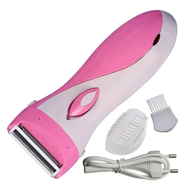 Kemei KM-3018 Rechargeable Stainless Steel Blade Lady Epilator – Color: Pink – View 1