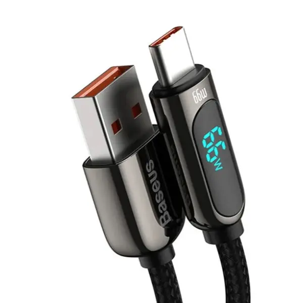 Baseus 66W USB to Type-C Charging 1m Nylon Braided Cable – View 2