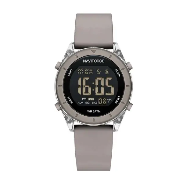 Naviforce NF7108 Silicone Strap Multi-Functional Sport Fashion Digital Women Watch – Dial Color: Black, Strap Color: Sky Blue – View 1