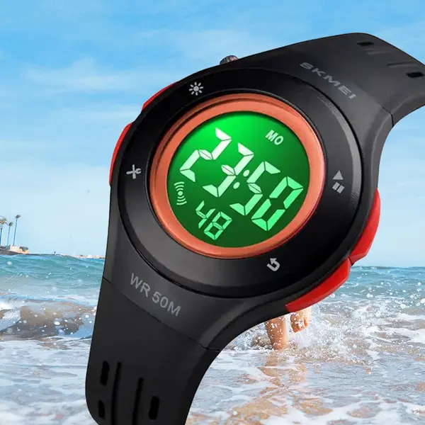 SKMEI 1455 Digital Waterproof Luminous Sporty Kid's Watch – Dial Color: Black, Strap Color: Black – View 3