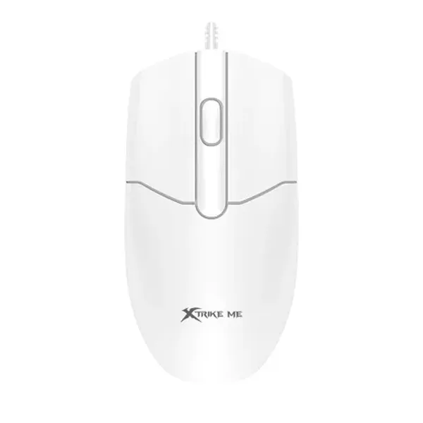 Xtrike Me GM-124 USB Wired Optical Mouse – Color: White – View 1