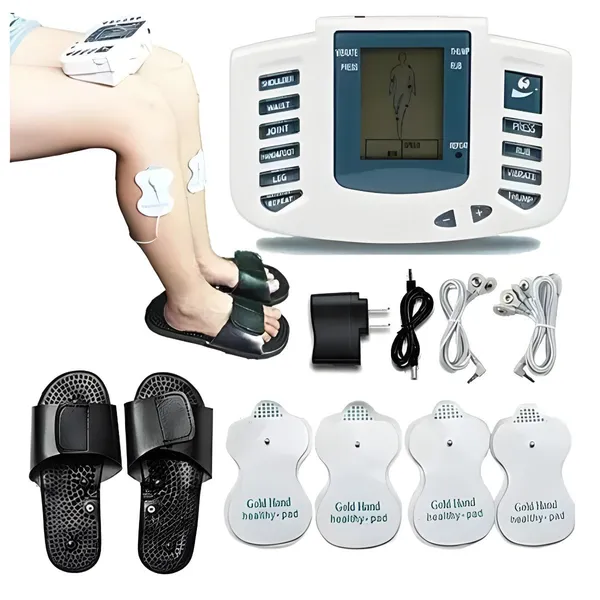 Electronic Pulse Massager with Massage Slippers – View 2