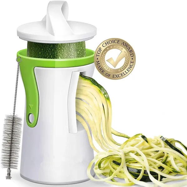  LMETJMA KC0335 Heavy Duty Spiralizer Vegetable Slicer Vegetable Spiral Slicer Cutter Zucchini Pasta Noodle Spaghetti Maker  – View 2
