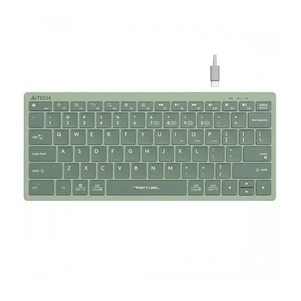 A4TECH Fstyler FBX51C Rechargeable Bluetooth & 2.4G Wireless Keyboard – Color: Green – View 1