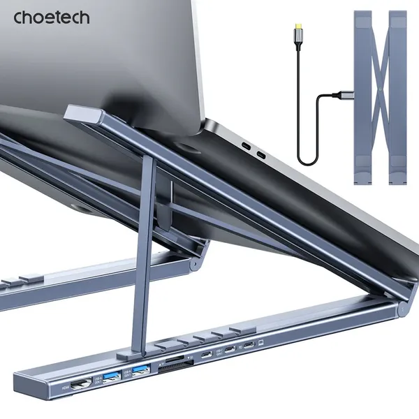 Choetech HUB-M48 7-in-1 Type-C To HDMI HUB Laptop Stand – View 4