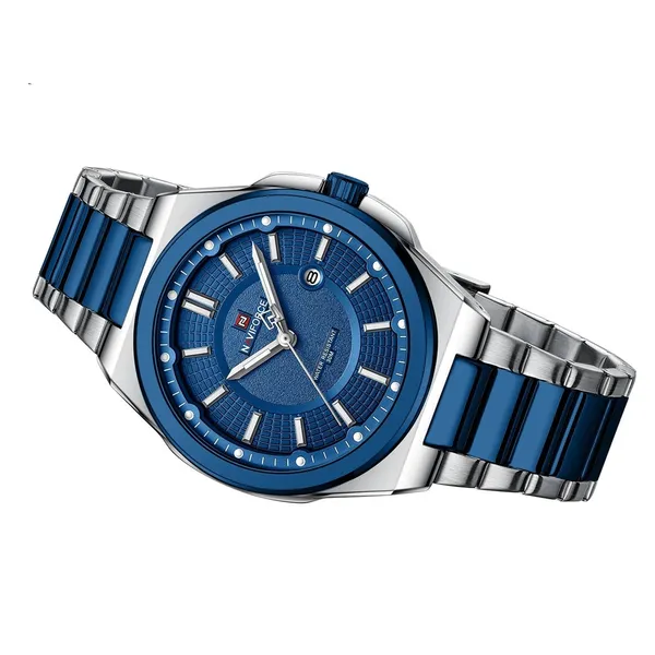 Naviforce 9212 Authentic Stainless Steel Analog Men's Watch – Dial Color: Blue, Strap Color: Blue – View 2