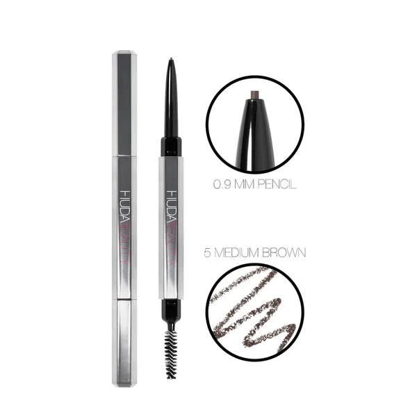 Rich Brown Huda Beauty Bombbrows Microshade Eyebrow Pencil – View 3