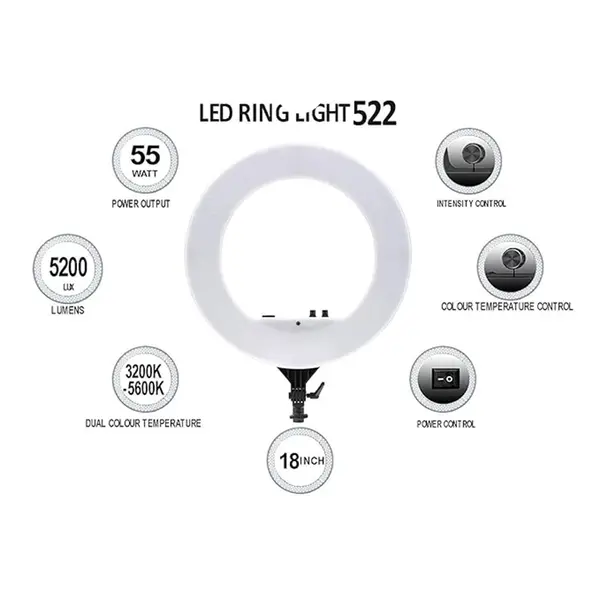 Simpex 522 Studio LED Ring Light 18 inch with Stand – View 6