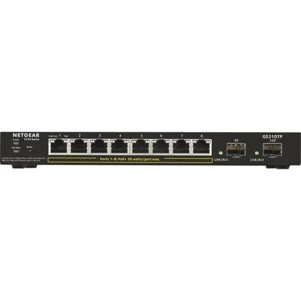 Netgear GS310TP 8-Port Gigabit Smart Managed Ethernet Network Switch – View 1