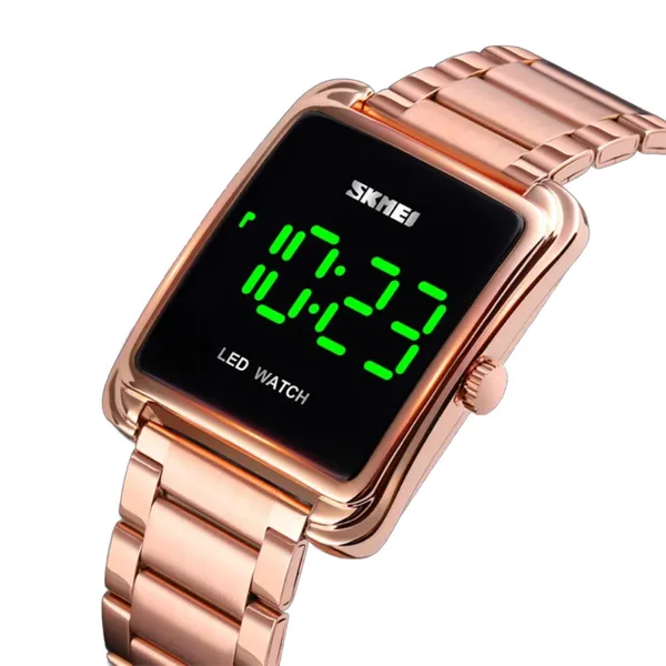 Skmei 1505 Waterproof Wristwatch LED Digital Men's Watch – Dial Color: Black, Strap Color: Rose – View 2