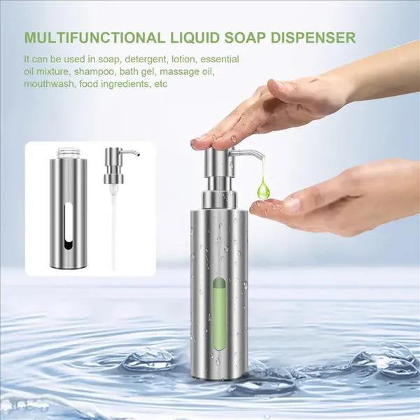 7Oz Hand Liquid Soap Pump Dispenser for Bathroom, Stainless Steel for Kitchen – View 4