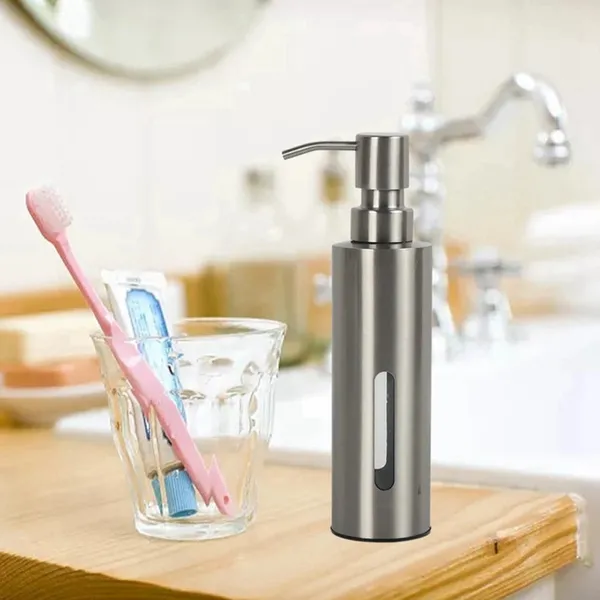 7Oz Hand Liquid Soap Pump Dispenser for Bathroom, Stainless Steel for Kitchen – View 3