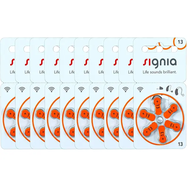 Signia 13 Size 1.45 Volt Hearing Aid Battery Pack of 60 Cells – View 2