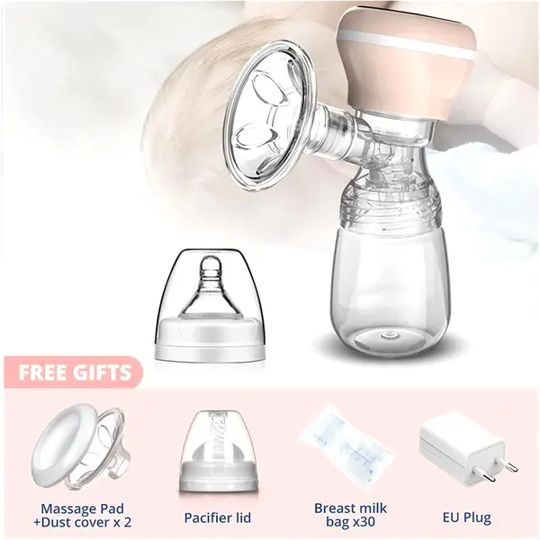 Painless Mute Massager & Rechargeable Electric Breast Pump – Color: Pink – View 4