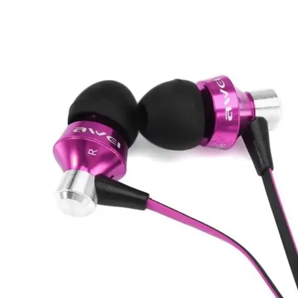 Awei S950vi Noise Cancellation 3.5mm Wired Earphone – Color: Pink – View 3