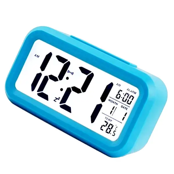 Data Time Calendar Desktop Multifunction LED Digital Table Clock – Color: Blue – View 2