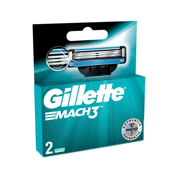 Gillette Mach 3 Manual Razor Shaving Blades – Quantity: 2 Units – View 2