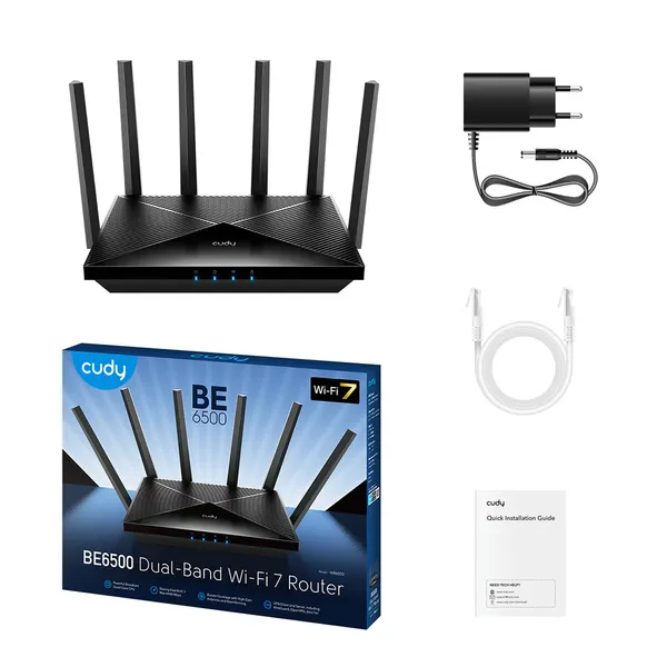 Cudy WR6500 BE6500 6500Mbps Dual Band Gigabit WiFi 7 Router – View 3