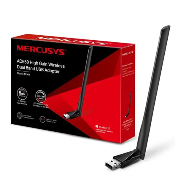  MERCUSYS MU6H AC650 High Gain Dual Band WIFI USB Adapter – View 3