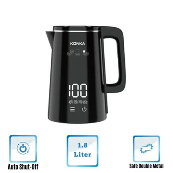 KONKA KEKLW-18M 1.8 Litter LED Display Electric Kettle – Capacity: 1.85 L, Color: Black – View 2