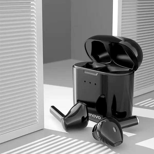 Lenovo QT83 True Wireless Bluetooth Earbuds – Color: Black – View 3