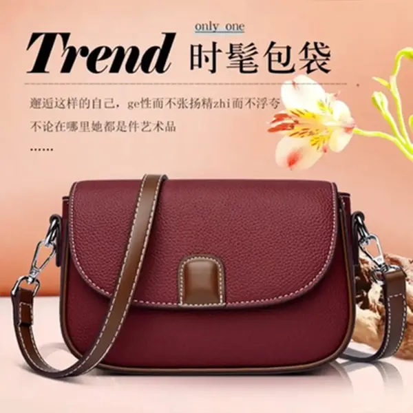 Women's Maroon PU Leather Crossbody Shoulder Bag – View 2