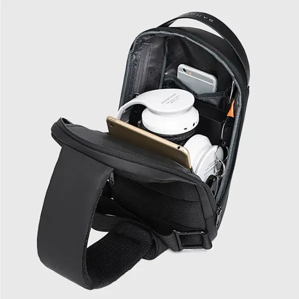 Bange 7221 Multifunction Large Capacity Design Cross body Sling Bag – Color: Black – View 2