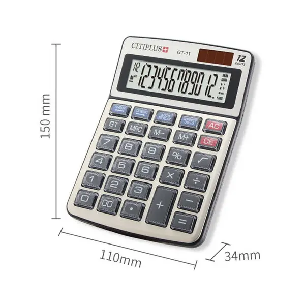 Citiplus GT-11 Glass Key Series Electronic Calculator – View 3