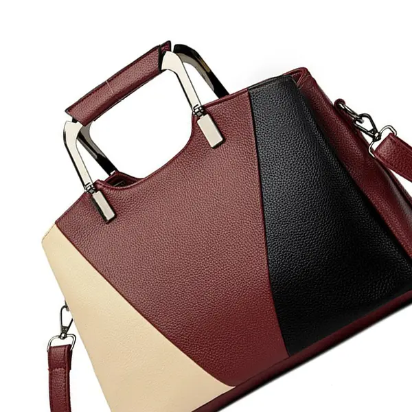Trendy Contrast Luxury & Stylish Design Color Women's Shoulder Bag – Color: Red – View 3