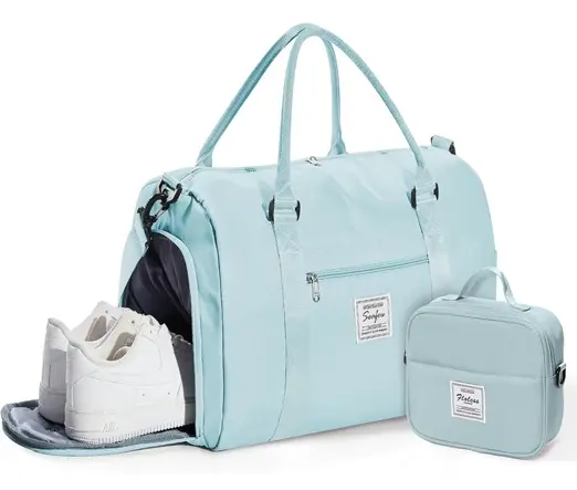 Shoes Compartment and Wet Pocket Waterproof Gym Bag – Color: Blue – View 1