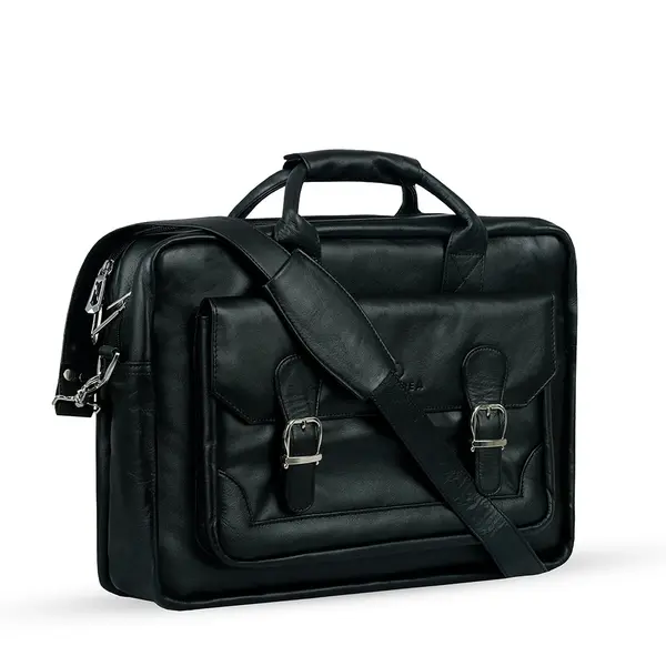 New Official Bag with 100% Genuine Leather Office Bag – Color: Black – View 2