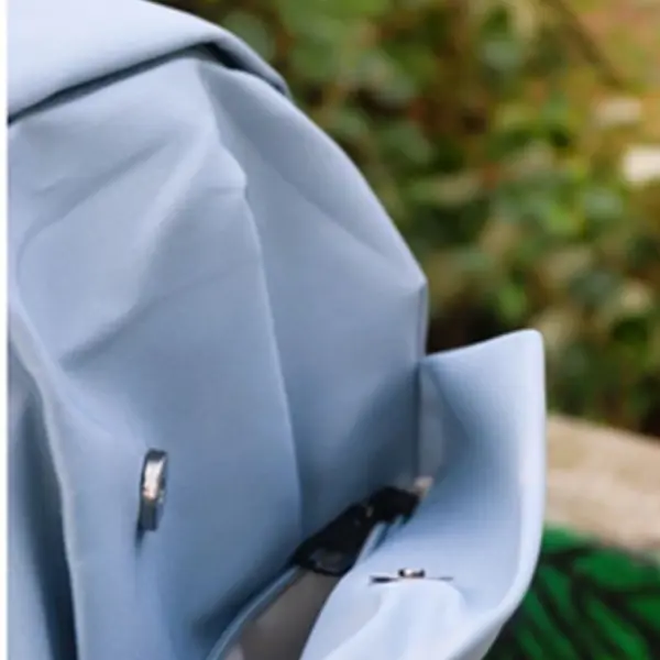 Men And Women Korean Version Large Capacity Backpack Solid Color - Light Blue – View 4