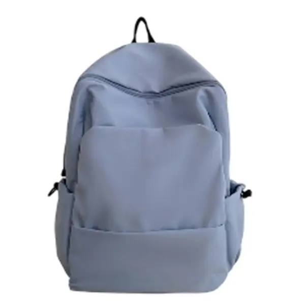 Men And Women Korean Version Large Capacity Backpack Solid Color - Light Blue – View 1