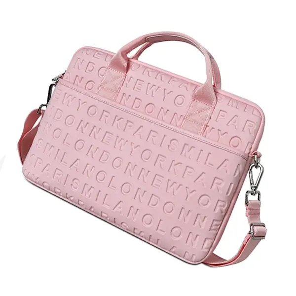 Wiwu Cosmo Slim Case 15.4 inch Multicolor Laptop Bag with Detachable Shoulder Strap – Color: Pink – View 2