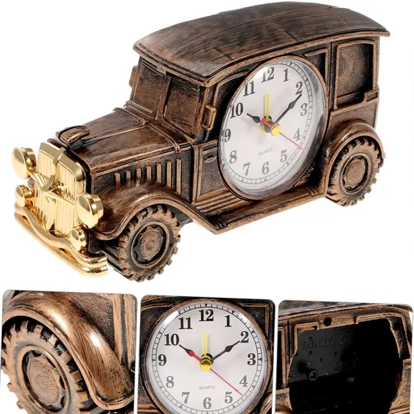 Table Alarm Clock Retro Nostalgic Car Design Bedside Table Clock Home Decor – View 4