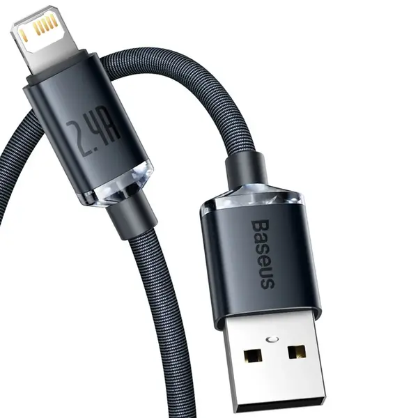 Baseus Crystal Shine 1.2m USB to Lightning 2.4A Fast Charging Cable – View 2