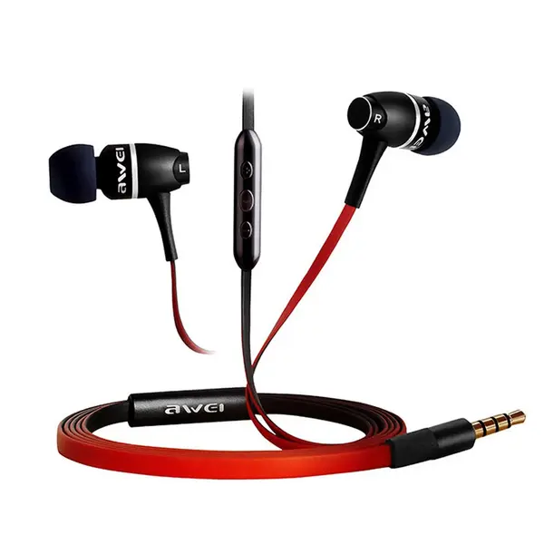 Awei S80VI Metal HIFI 3.5mm Wired Earphone – Color: Red – View 4